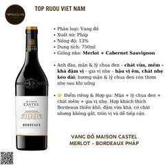 Vang Đỏ Maison Castel Merlot Bordeaux - Pháp - Merlot - 13,5% - 750ml