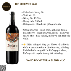 Vang Đỏ Victoria 750ml - 13,5% - Úc