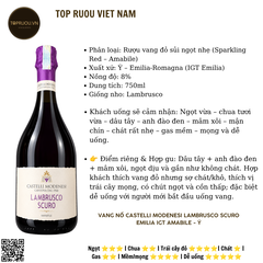 Vang Nổ Castelli Mod Lambrus Scuro Amabile - Ý - Blended - 8% - 750ml