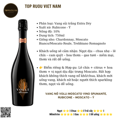 Vang Nổ Volli Moscato Vino Spumante - Ý - Moscato (Muscat) - 10% - 750ml