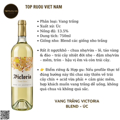 Vang Trắng Victoria 750ml - 13,5% - Úc