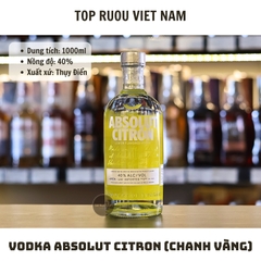 Vodka Absolut Citron (Chanh) - 1000ml - 40% - Thụy Điển