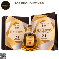 Whisky Halliwis BW 21 (Kèm Túi Giấy Hãng) - 700ml - 40% - Pháp