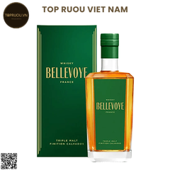 Whisky Bellevoye Finition Calvados (Tem Xanh Lá) - 700ml - 43% - Pháp