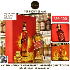 Whisky Johnnie Walker Red Label Hộp Quà F25 (Kèm Túi Giấy Hãng) - 700ml - 40% - Scotland