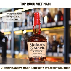 Whisky Maker's Mark Kentucky Straight Bourbon 750ml - 45% - Mỹ