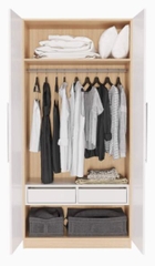 Tủ Quần Áo Gỗ MDF 2 Cánh Tay Nắm