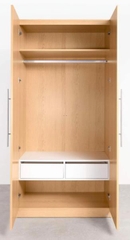 Tủ Quần Áo Gỗ MDF 2 Cánh Tay Nắm