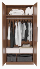Tủ Quần Áo Gỗ MDF 2 Cánh Tay Nắm