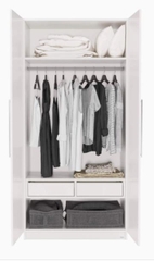 Tủ Quần Áo Gỗ MDF 2 Cánh Tay Nắm