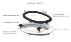 Cửa Sổ Vách Cano , Nhựa ABS Dạng Oval 323mm, Porthole ovan SFPP1-03