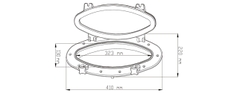 Cửa Sổ Vách Cano , Nhựa ABS Dạng Oval 323mm, Porthole ovan SFPP1-03