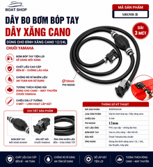 Dây Bo Bơm Bóp Tay, Dây Xăng Cano Dây Bo Bơm Bóp Tay, Ông Dẫn Nhiên Liệu Cano, Dây 3 mét, Phi ngoài 12mm,