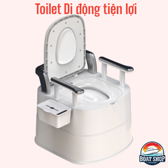 Toilet Di Động Xách Tay, Chất Liệu Nhựa, Màu Trắng Kích Thước  41x41x48cm, Mã S20608, hàng mới 100%