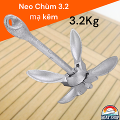 3.2Kg Neo Chùm Thép Mạ Kẽm, Xếp Gọn Nặng 3.2kg, Cho Tàu Cano