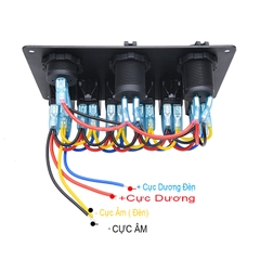 Bảng Công Tắc Táp Lô 6 nút Bấm Cho Tàu Cano, Xe SLPN6, Mã S50802-6H1P1U1V
