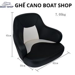 Ghế Tài Công Cano Cao Cấp, Bọc Da Simili đẹp, chống thấm nước, Kích thước 45x55x62cm, nặng 7.5Kg Cho tàu Cano
