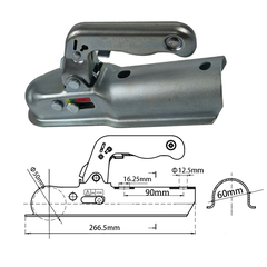 Mỏ Quạ Trailer Tải Trọng 1500Kg, Thép Mạ Kẽm Kích Thước 50x50mm