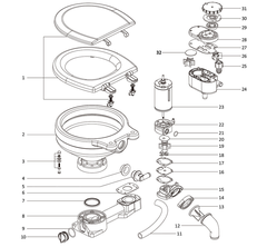 Bồn Cầu Toilet  Bằng Sứ, Điện 12V, 3/4