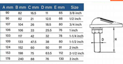 (Phi Ngoài 41.9mm, Phi Trong 38.1mm ) Thông Đáy Tàu Con Sò Phi Trong 38.1mm ~ 1-1/2 inch, Chất Liệu Inox 316, Mã SF30645-6