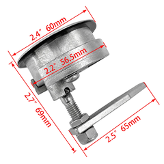 Khóa Tròn Nắp Hầm Inox 316, Đường Kính 61.5mm, ( Có Chìa Rời ) Có Khóa Gạt, Mã S31138