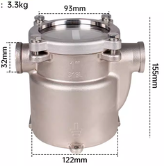 Lọc Rác Nước Biển , Chất Liệu Inox 316L Không Gỉ Dùng Lọc Rác Nước Biển Cho Tàu Thuyền , Đường Kính Ống 32mm, 46mm, 60mm