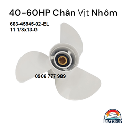 40-60HP Chân Vịt Cano Yamaha 40HP 11 1/8x13-G, Mã 663-45945-02-EL