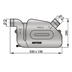 Bộ Ống Xả Waterlock Vetus Waterlock Muffler WLOCKLP90  – Đường Kính 90mm, Mã WLOCKLP90