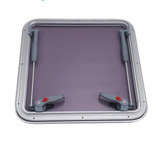 Cửa Nóc Khung Nhôm, Kính Acrylic, Kích Thước trong (442x442)mm, ngoài (507x507)mm, Mã: BS0095AA44, Dùng cho Tàu Thuyền, Không Hiệu, Hàng mới 100%