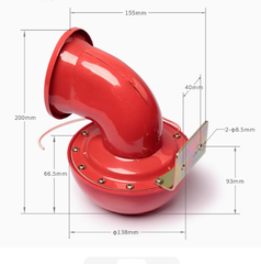 Còi Điện 12V âm thanh tiếng bò, còi ốc sên đỏ 12V Cho Tàu Thuyền , Cano , Xe Tải, Mã BS1907