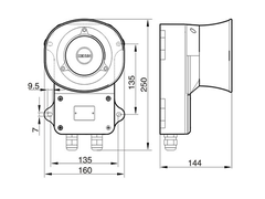 Loa Kèn hàng hải YHC5 loa treo tường loa kèn loa chứng nhận CCS 5W10W120V, Cho Tàu Thuyền