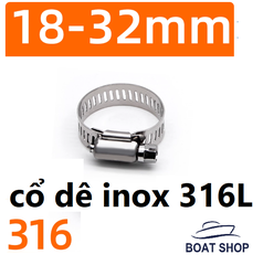 (18-32mm) Cổ Dê Inox 316, Kích Thước  D: 18-32mm W: 12.7mm T: 0.6mm, Mã S31650-3 Hàng Mới 100%,