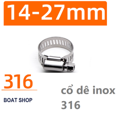 Cổ Dê Inox 316, Kích Thước  D: 14-27mm W: 12.7mm T: 0.6m