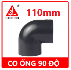 Co 90 độ, Màu đen bóng, Hãng Sanking, Chất liệu U-PVC Phi 20, 25, 32, 40, 50, 63,90,110,140 Chuyên Cho Hồ Cá