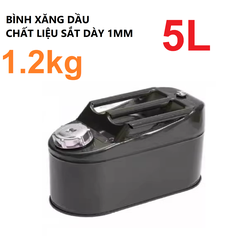 Can Đựng Xăng Dầu 5L, Sắt Sơn Tĩnh Điện Siêu Bền, Dày 1mm, Cứng Cáp Tiêu Chuẩn Có Thể Đựng Xăng hoặc Dầu