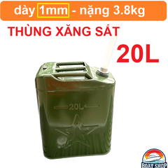 Thùng Xăng Dự Phòng Đựng Dầu Bằng Sắt 20L , Kích Thước 46x35x16, Thùng Sắt