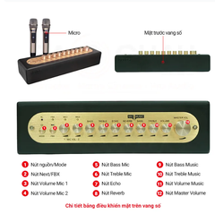 Vang số chỉnh cơ Acnos Mi30S V2 (Bluetooth & Micro, DSP, DAC 24bit, kết nối FM ô tô hát karaoke)