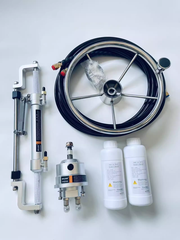 Bộ Lái Thuỷ Lực China Shuangsheng cho tàu cano , phù hợp với máy gắn ngoài 90HP, Bao gồm ổ lái, ti lái, dây lái