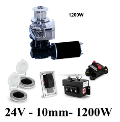 Tời điện 24V DIN766, Cs1200W, Mã C1212C-10MM-24V , Motor 1200W, trọng lượng nâng tối đa 400kg, sức kéo tối đa 1100kg, 1 pha