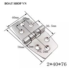 Bản Lề Thoi Dày 2mm Inox 316, Kích Thước 78x38mm, Mã S31003