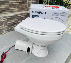 Bồn cầu điện Toilet Điện dùng cho tàu Cano, Bệ Lớn, Chất Liệu Sứ
