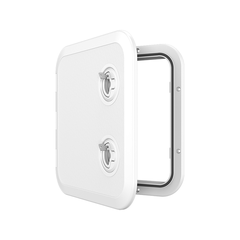 Cửa hầm bằng nhựa ABS, mã: SFRE1-370-375-02, hình vuông, kích thước ngoài (370x375)mm, (trong 293x291)mm, hàng mới 100%