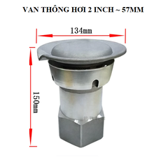 Van Đầu Thông Hơi Két Dầu 2 Inch ~ 57mm, chất liệu Inox, mã: BS30642, kích thước 134x150mm dùng cho tàu thuyền, hàng mới 100%