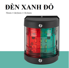 Đèn Tín Hiệu Xanh Đỏ Cho Tàu Trên 12m, IP66, Điện Áp 12V LED, Kích Thước 76x65x57mm Mã S40435-12