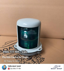 Đèn Mạn Xanh Tín Hiệu 112,5 Độ, Màu Xanh, Chính Hãng HAIXING Cho Tàu Dưới 12 Mét, Bóng Sợi Đốt, Vỏ Thép Chóa Nhựa Mã CXH1-3