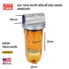 Lọc Tách Cặn Nước Cho Bồn Dầu Tổng Lưu Lượng Lớn 4000 lít/ giờ - hãng Goldenrod USA Chính Hãng Lọc Cặn Cho Diesel