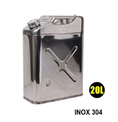 Thùng Xăng Dự Phòng Inox/ Thùng Dầu Hóa Chất, Bằng Inox 304 20 Lít , Vỏ Inox Dung Tích 20L, Kt 37x17x47