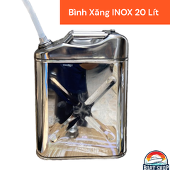 Thùng Xăng Dự Phòng Inox/ Thùng Dầu Hóa Chất, Bằng Inox 304 20 Lít , Vỏ Inox Dung Tích 20L, Kt 37x17x47