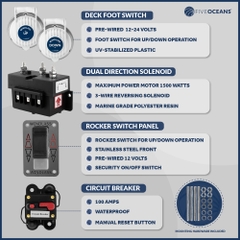 Tời điện 24V DIN766, Cs1200W, Mã C1212C-10MM-24V , Motor 1200W, trọng lượng nâng tối đa 400kg, sức kéo tối đa 1100kg, 1 pha