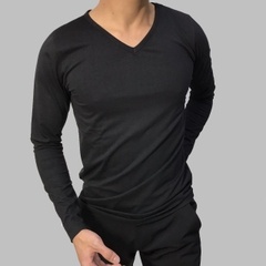 Áo thun nam Facio Shop cổ tim tay dài thun poly W02